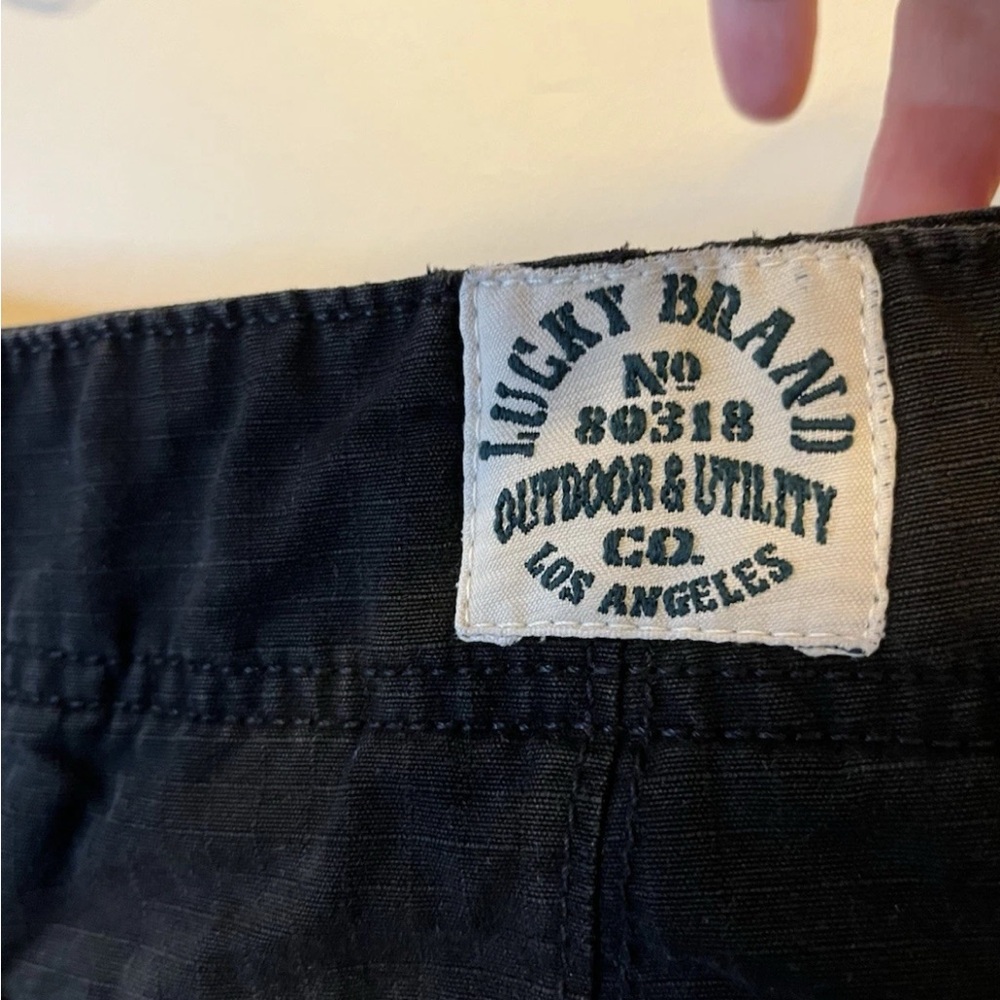 Lucky Brand Men’s Black Cotton Shorts Size 36 Chino Flat Front Pockets EUC - Picture 5 of 7